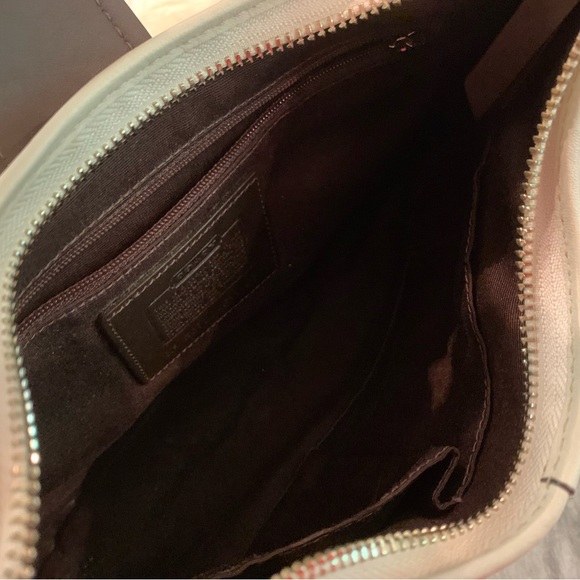 Coach Hobo Bag - Beige/Gray and Dark Brown Trim with Buckle and Silver Hardware. - Picture 7 of 9